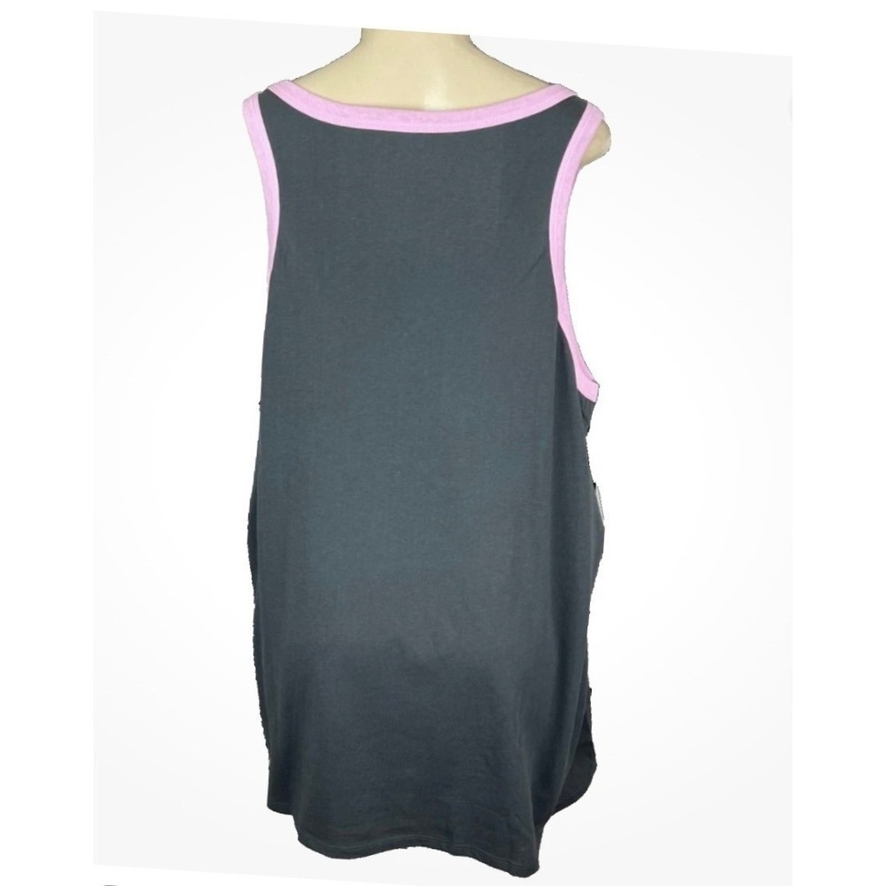 Coca-Cola 5X Gray Pink Flamingo Palm Trees Tropical Graphic Tank Top Scoop Neck - Picture 4 of 7